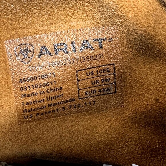 ARIAT Mens Rambler Brown Square Toe SZ 10 EE Wide Western Cowboy Boots 10002317 - Picture 5 of 8